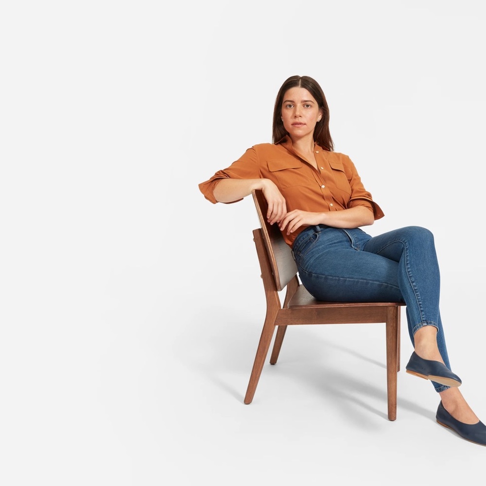 EVERLANE The Curvy High-Rise Skinny Jean 27, Mid Blue, New